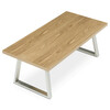 CT-W1515 OAK - Stôl konferenčný 120x60cm, MDF doska, dyha odtieň dub, kovové nohy, brúsený nerez.