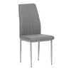DCL-379 GREY2 - Stolička jedálenská, strieborná látka, šedé kovové nohy