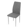 DCL-379 GREY2 - Stolička jedálenská, strieborná látka, šedé kovové nohy