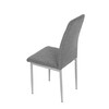 DCL-379 GREY2 - Stolička jedálenská, strieborná látka, šedé kovové nohy