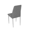 DCL-379 GREY2 - Stolička jedálenská, strieborná látka, šedé kovové nohy