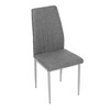 DCL-379 GREY2 - Stolička jedálenská, strieborná látka, šedé kovové nohy