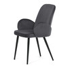 DCL-X7129 GREY2 - Stolička jedálenská, šedá látka, čierna kovová noha