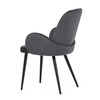 DCL-X7129 GREY2 - Stolička jedálenská, šedá látka, čierna kovová noha
