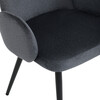 DCL-X7129 GREY2 - Stolička jedálenská, šedá látka, čierna kovová noha