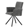 DCH-W1117 GREY2 - Stolička jedálenská, šedá látka, čierny kov, otočný mechanizmus 90 ° / 90 ° (L / P) - funkcia reset