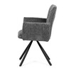 DCH-W1117 GREY2 - Stolička jedálenská, šedá látka, čierny kov, otočný mechanizmus 90 ° / 90 ° (L / P) - funkcia reset
