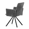DCH-W1117 GREY2 - Stolička jedálenská, šedá látka, čierny kov, otočný mechanizmus 90 ° / 90 ° (L / P) - funkcia reset