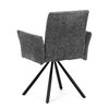 DCH-W1117 GREY2 - Stolička jedálenská, šedá látka, čierny kov, otočný mechanizmus 90 ° / 90 ° (L / P) - funkcia reset