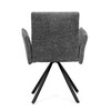 DCH-W1117 GREY2 - Stolička jedálenská, šedá látka, čierny kov, otočný mechanizmus 90 ° / 90 ° (L / P) - funkcia reset
