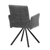 DCH-W1117 GREY2 - Stolička jedálenská, šedá látka, čierny kov, otočný mechanizmus 90 ° / 90 ° (L / P) - funkcia reset
