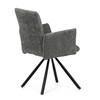 DCH-W1117 GREY2 - Stolička jedálenská, šedá látka, čierny kov, otočný mechanizmus 90 ° / 90 ° (L / P) - funkcia reset