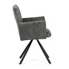 DCH-W1117 GREY2 - Stolička jedálenská, šedá látka, čierny kov, otočný mechanizmus 90 ° / 90 ° (L / P) - funkcia reset