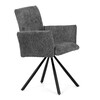 DCH-W1117 GREY2 - Stolička jedálenská, šedá látka, čierny kov, otočný mechanizmus 90 ° / 90 ° (L / P) - funkcia reset