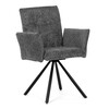 DCH-W1117 GREY2 - Stolička jedálenská, šedá látka, čierny kov, otočný mechanizmus 90 ° / 90 ° (L / P) - funkcia reset