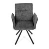 DCH-W1117 GREY2 - Stolička jedálenská, šedá látka, čierny kov, otočný mechanizmus 90 ° / 90 ° (L / P) - funkcia reset