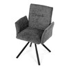 DCH-W1117 GREY2 - Stolička jedálenská, šedá látka, čierny kov, otočný mechanizmus 90 ° / 90 ° (L / P) - funkcia reset