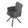 DCH-W1117 GREY2 - Stolička jedálenská, šedá látka, čierny kov, otočný mechanizmus 90 ° / 90 ° (L / P) - funkcia reset