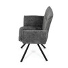DCH-W1117 GREY2 - Stolička jedálenská, šedá látka, čierny kov, otočný mechanizmus 90 ° / 90 ° (L / P) - funkcia reset