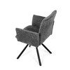 DCH-W1117 GREY2 - Stolička jedálenská, šedá látka, čierny kov, otočný mechanizmus 90 ° / 90 ° (L / P) - funkcia reset