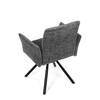 DCH-W1117 GREY2 - Stolička jedálenská, šedá látka, čierny kov, otočný mechanizmus 90 ° / 90 ° (L / P) - funkcia reset