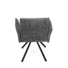 DCH-W1117 GREY2 - Stolička jedálenská, šedá látka, čierny kov, otočný mechanizmus 90 ° / 90 ° (L / P) - funkcia reset