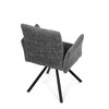 DCH-W1117 GREY2 - Stolička jedálenská, šedá látka, čierny kov, otočný mechanizmus 90 ° / 90 ° (L / P) - funkcia reset