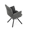 DCH-W1117 GREY2 - Stolička jedálenská, šedá látka, čierny kov, otočný mechanizmus 90 ° / 90 ° (L / P) - funkcia reset