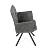 DCH-W1117 GREY2 - Stolička jedálenská, šedá látka, čierny kov, otočný mechanizmus 90 ° / 90 ° (L / P) - funkcia reset