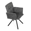 DCH-W1117 GREY2 - Stolička jedálenská, šedá látka, čierny kov, otočný mechanizmus 90 ° / 90 ° (L / P) - funkcia reset