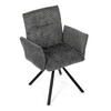 DCH-W1117 GREY2 - Stolička jedálenská, šedá látka, čierny kov, otočný mechanizmus 90 ° / 90 ° (L / P) - funkcia reset