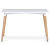 DT-304 WT - Jedálenský stôl 120x80x74 cm, MDF / kovová konštrukcia - biely matný lak, drevené nohy