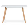 DT-313 WT - Jedálenský stôl 120x80x74 cm, MDF, biely matný lak, masív buk