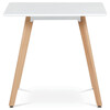 DT-312 WT - Jedálenský stôl 80x80x74 cm, MDF, biely matný lak, masív buk
