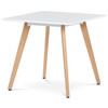 DT-312 WT - Jedálenský stôl 80x80x74 cm, MDF, biely matný lak, masív buk