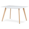 DT-313 WT - Jedálenský stôl 120x80x74 cm, MDF, biely matný lak, masív buk