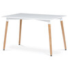 DT-304 WT - Jedálenský stôl 120x80x74 cm, MDF / kovová konštrukcia - biely matný lak, drevené nohy