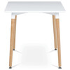 DT-304 WT - Jedálenský stôl 120x80x74 cm, MDF / kovová konštrukcia - biely matný lak, drevené nohy