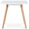DT-312 WT - Jedálenský stôl 80x80x74 cm, MDF, biely matný lak, masív buk