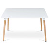 DT-304 WT - Jedálenský stôl 120x80x74 cm, MDF / kovová konštrukcia - biely matný lak, drevené nohy