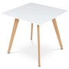 DT-312 WT - Jedálenský stôl 80x80x74 cm, MDF, biely matný lak, masív buk