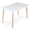 DT-304 WT - Jedálenský stôl 120x80x74 cm, MDF / kovová konštrukcia - biely matný lak, drevené nohy