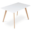 DT-313 WT - Jedálenský stôl 120x80x74 cm, MDF, biely matný lak, masív buk