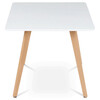 DT-312 WT - Jedálenský stôl 80x80x74 cm, MDF, biely matný lak, masív buk