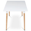 DT-304 WT - Jedálenský stôl 120x80x74 cm, MDF / kovová konštrukcia - biely matný lak, drevené nohy