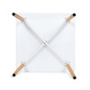 DT-303 WT - Jedálenský stôl 80x80x74 cm, MDF / kovová konštrukcia - biely matný lak, drevené nohy
