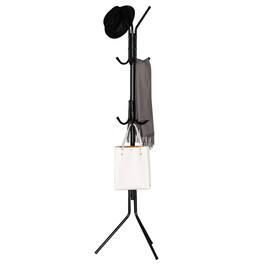 GD-101 BK - Vešiak stojanový, výška 170,5 cm, kovová konštrukcia, čierny lak, nosnosť 6 kg