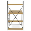 GD-520 OAK - Stôl písací s regálom, MDF, dekor dub, čierny kov