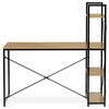 GD-520 OAK - Stôl písací s regálom, MDF, dekor dub, čierny kov