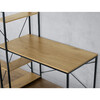 GD-520 OAK - Stôl písací s regálom, MDF, dekor dub, čierny kov